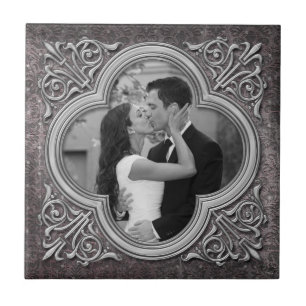 Antike verzierte Rahmen-Fotovorlage Hochzeit Flies Fliese