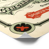 Antike verzierte Werbeanzeige für die Cincinnati-B Poster (Ecke)