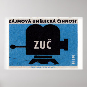 Antike Videokamera - Matchbox-Druck - Tschechische Poster