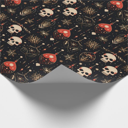 Antike Viktorianisch gotische Weihnachtsschmuck Geschenkpapier (Ecke)