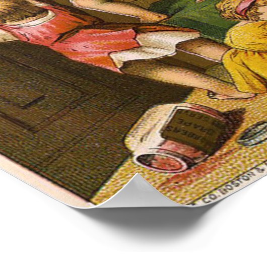 Antike Viktorianische Ära 1850 Obstreserven und Ad Poster (Ecke)