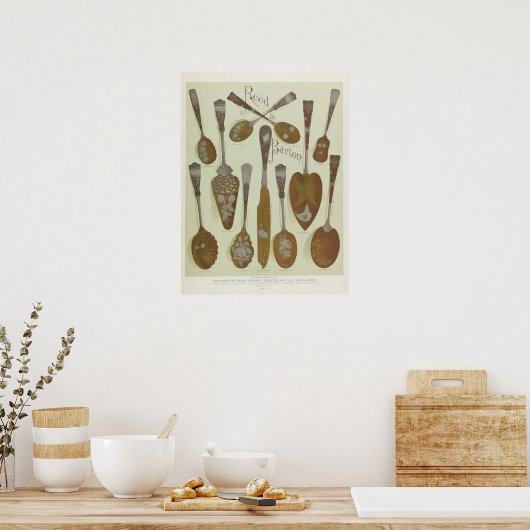 Antike Viktorianische Ära 1884 Silberware Kunst Poster (Küche)