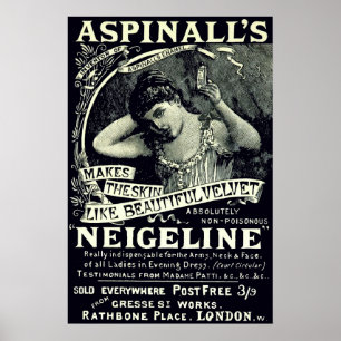 Antike viktorianische Ära 1894 Hautpflege-Werbung Poster