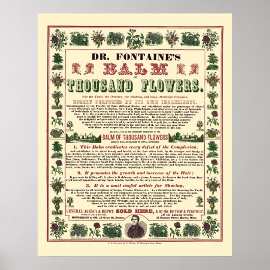 Antike viktorianische Ära Balm Of Thousand Flowers Poster (Vorne)