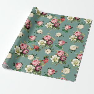 Antike viktorianische Blumen Decoupage - Marple Ha Geschenkpapier