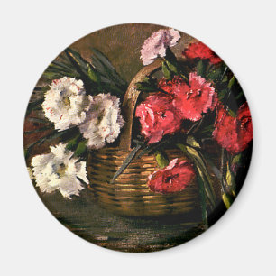 Antike viktorianische Blumen, florale Nelken Magnet