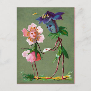 Antike viktorianische Blumen Postkarte