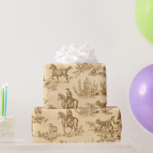 Antike viktorianische braune und elfenbeinfarbene geschenkpapier