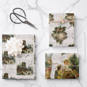 Antike viktorianische christliche Weihnachten Jesu Geschenkpapier Set