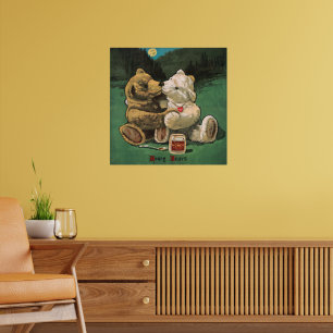 Antike viktorianische Cottagecore-Honigbären Poster