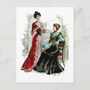 Antike viktorianische Damenmode-Postkarte Postkarte