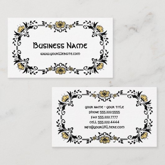 Antike Viktorianische dekorative Blumenblumen Visitenkarte (Vorne/Hinten)