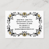 Antike Viktorianische dekorative Blumenblumen Visitenkarte (Rückseite)