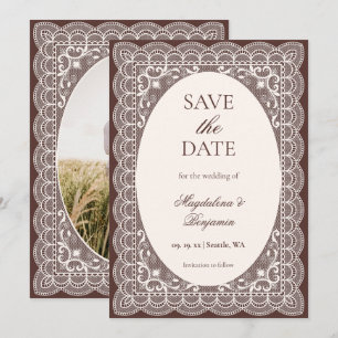 Antike viktorianische Elfenbeinspitze Elegante Bra Save The Date