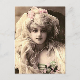 Antike viktorianische Frau Postkarte
