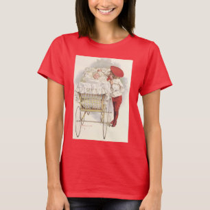 Antike viktorianische Kinder, Kind und Baby im Kin T-Shirt