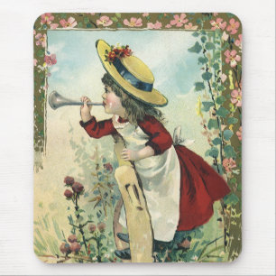 Antike viktorianische Kinderdarstellung, Mädchen b Mousepad