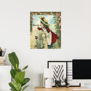 Antike viktorianische Kinderdarstellung, Mädchen b Poster