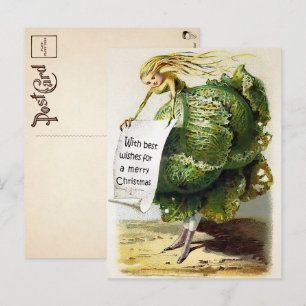 Antike viktorianische Kohl-Weihnachtspostkarte Postkarte