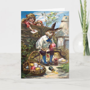 Antike viktorianische Osterkarte Feiertagskarte