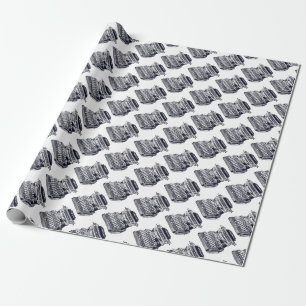 Antike/Viktorianische Schreibmaschinen Gravur Geschenkpapier