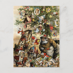 Antike viktorianische seltsame Weihnachtspostkarte Postkarte