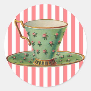 Antike viktorianische Teetasse Runder Aufkleber