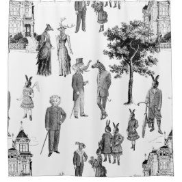 antike viktorianische Tiere Toile anthropomorph Duschvorhang