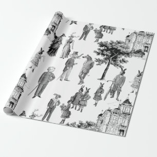 antike viktorianische Tiere Toile anthropomorph Geschenkpapier