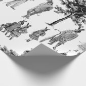 antike viktorianische Tiere Toile anthropomorph Geschenkpapier (Ecke)