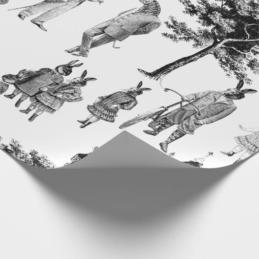 antike viktorianische Tiere Toile anthropomorph Geschenkpapier (Ecke)