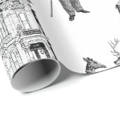 antike viktorianische Tiere Toile anthropomorph Geschenkpapier (Rolleneckpunkt)