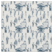 antike viktorianische Tiertoilanthropomorph blau Stoff (Muster)