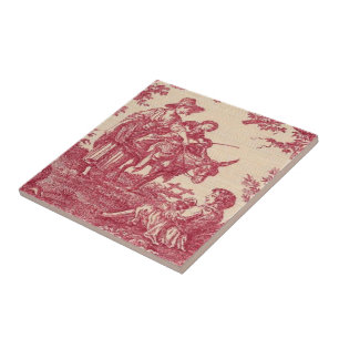 Antike viktorianische Toile-Keramikfliese Fliese