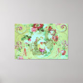 Antike Viktorianische Toile Rokoko Stil Grün Leinwanddruck (Vorderseite)