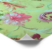 Antike Viktorianische Toile Rokoko Stil Grün Poster (Ecke)