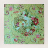 Antike Viktorianische Toile Rokoko Stil Grün Puzzle (Horizontal)