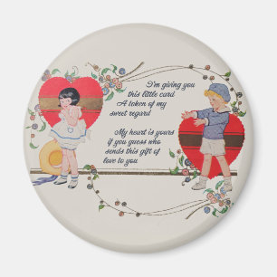 Antike viktorianische Valentinskarten-Kunst Retro  Magnet