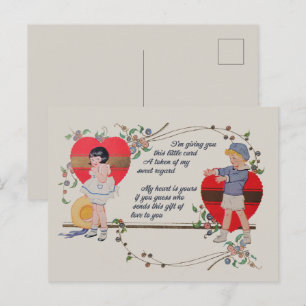 Antike viktorianische Valentinskarten-Kunst Retro  Postkarte