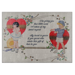 Antike viktorianische Valentinskarten-Kunst Retro  Schneidebrett