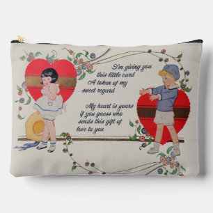 Antike viktorianische Valentinskarten-Kunst Retro  Zubehörtasche