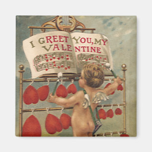 Antike viktorianische Valentinstag, Amor und Herze Magnet
