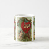Antike viktorianische Valentinstag-Cherubs Baumhau Kaffeetasse (Mittel)