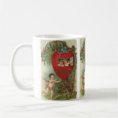 Antike viktorianische Valentinstag-Cherubs Baumhau Kaffeetasse (Links)
