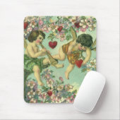 Antike viktorianische Valentinstag-Cupids-Herz-Bau Mousepad (Mit Mouse)