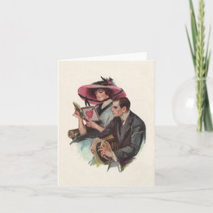 Antike viktorianische Valentinstag Liebe und Roman Feiertagskarte