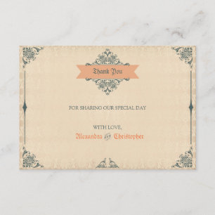 Antike viktorianische Vintage-Hochzeit Danke