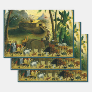 Antike viktorianische Volkskunst, Noahs Arche von  Geschenkpapier Set