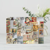 Antike Viktorianische Weihnachten Ephemera Collage (Stehend Vorderseite)