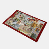 Antike Viktorianische Weihnachten Ephemera Collage Fußmatte (Schrägansicht)